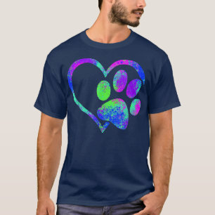 Camiseta Pata Cachorra Cachorro Imprimida Psicodélica Tinta