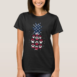 Camiseta Pata-Cachorro Abacaxi América Bandeira 4 de julho