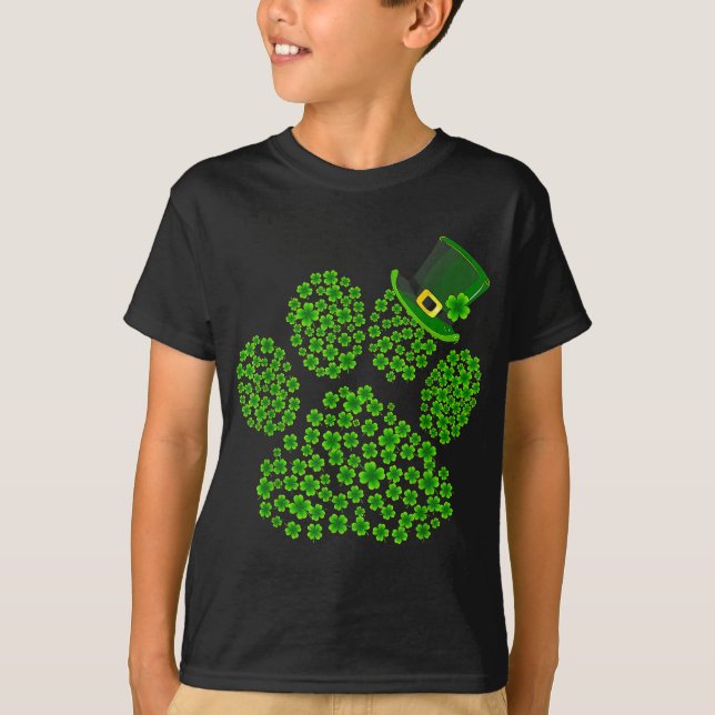 Camiseta Pata Cachorro Leprechaun Cachorro Lover Shamrock R (Frente)
