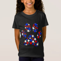 Pata Cachorro Vermelho Branco Azul Estrelas 4 de j