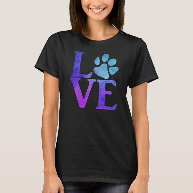 Camiseta Pata de Amor Azul Clássico e Roxo (Frente)