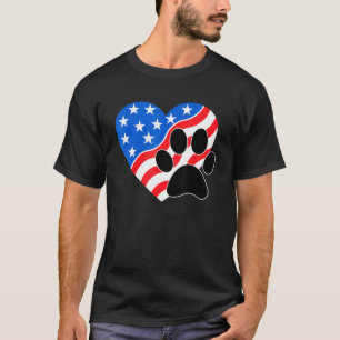 Camiseta Pata De Bandeira Americana E Pata De Gato 4 De Jul