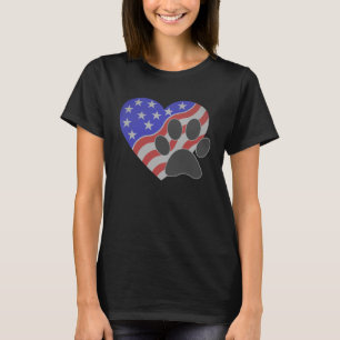 Camiseta Pata De Bandeira Americana E Pata De Gato 4 De Jul