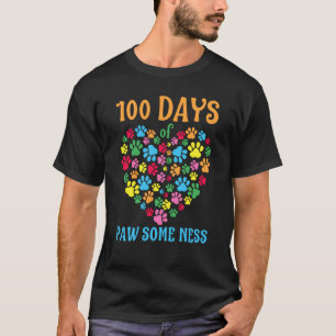 Camiseta Pata de Cachorro 100 Dias de Escola Animais Cachor