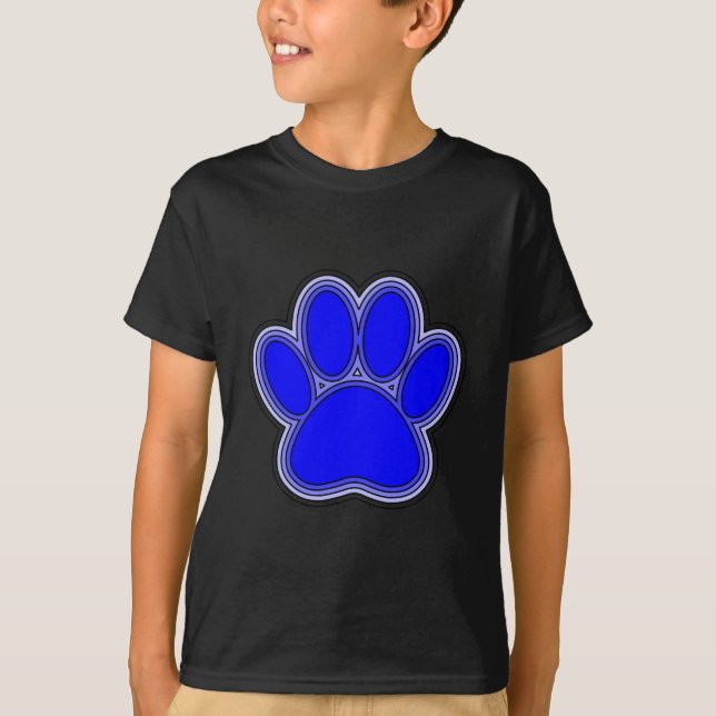 Camiseta Pata De Cachorro A Azul Com Descrições (Frente)