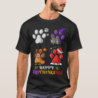 Camiseta Pata de Cachorro Feliz Hallothanksmas