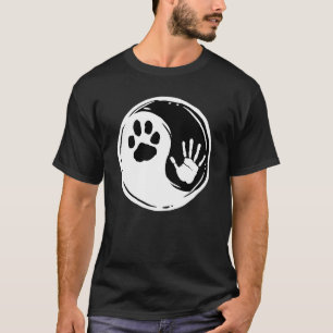 Camiseta Pata de Cachorro Pata de Gato Impressão Mão Yin Ya