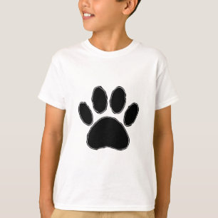 Camiseta Pata De Cães Desenhando Em Preto