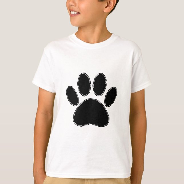 Camiseta Pata De Cães Desenhando Em Preto (Frente)