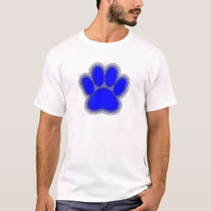 Camiseta Pata De Cão De Azul Com Descrições