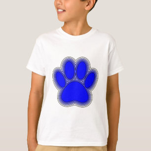 Camiseta Pata De Cão De Azul Com Descrições