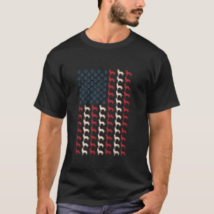 Camiseta Pata de Cão Pastor Alemão Vintage como Bandeira Am
