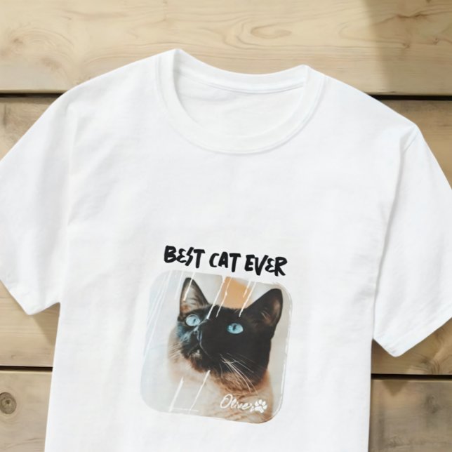 Camiseta Pata de Foto Legal Moderna do Gato de Pet (Criador carregado)