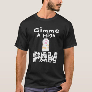 Camiseta Pata de Gato Me Dê Cinco Citação Animais de Estim