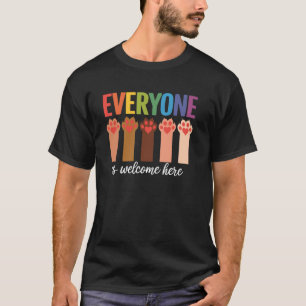 Camiseta Pata de Gato, Todos São Bem-Vindos Aqui Professora