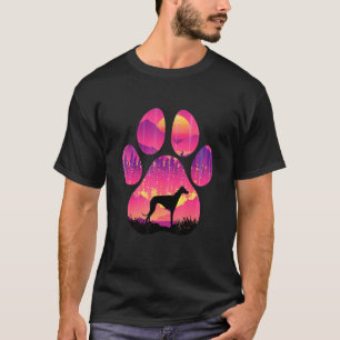 Camiseta Pata de Greyhound Mãe Pai Cão Mulheres Homens