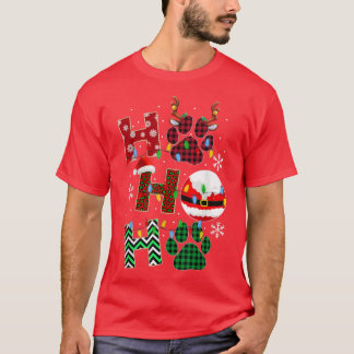 Camiseta Pata de Natal do Cachorro HoHoHo Cachorro Pajama C
