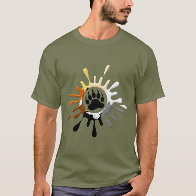 Camiseta Pata de Urso Salpico Cores Orgulho de Urso (Frente)