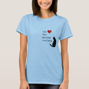 Camiseta Pata-impressões da licença dos gatos em nossos