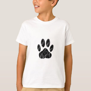 Camiseta Pata Preta De Cachorro Impressa Com Farinhas Branc