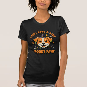 Camiseta Patas Assustadoras de Cachorro no Halloween