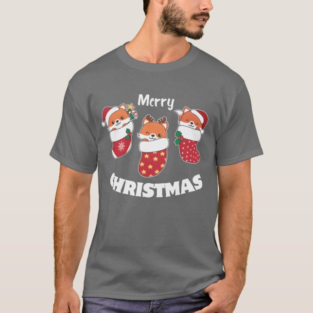 Camiseta Patas Bonitas Na Meia De Natal Para O Natal De Fou (Frente)