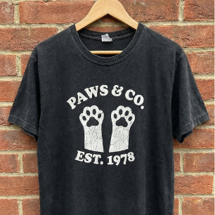 Camiseta Patas & Co Est. 1978 Impressão de Pata de Cachorro