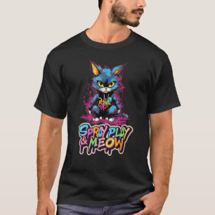 Camiseta Patas Criativas Arte Urbana com Gatos
