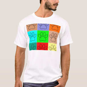 Camiseta Patas de Cachorrinho Fofo em Quadrados