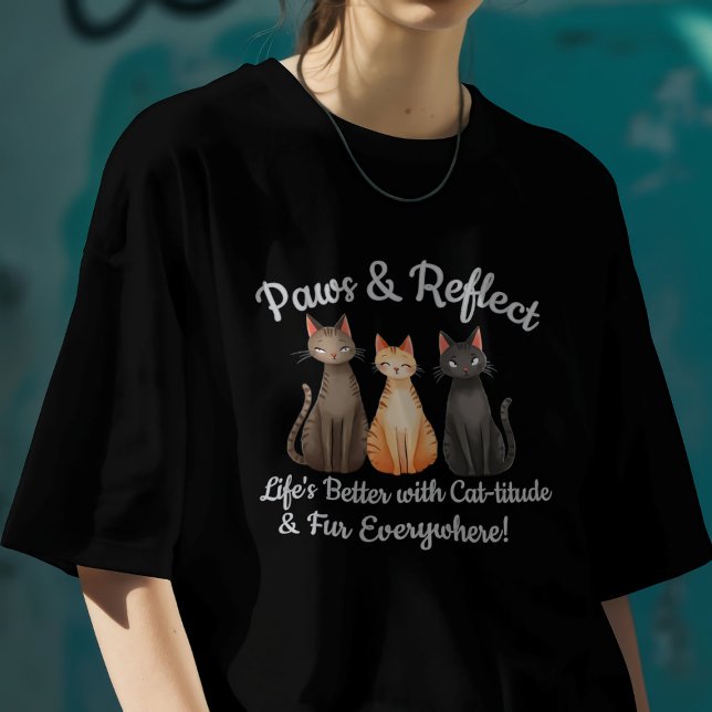 Camiseta Patas de Gato Fofas & Reflexo  (Criador carregado)