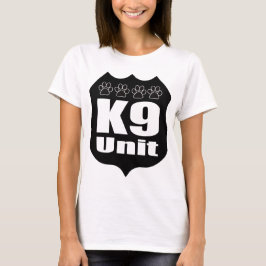 Camiseta Patas do cão do crachá do preto da unidade da