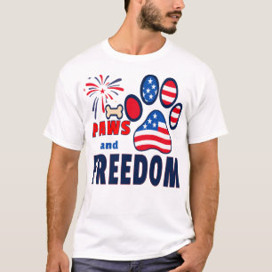 Camiseta "Patas e Liberdade — Amante de Cães Patriota 4 de