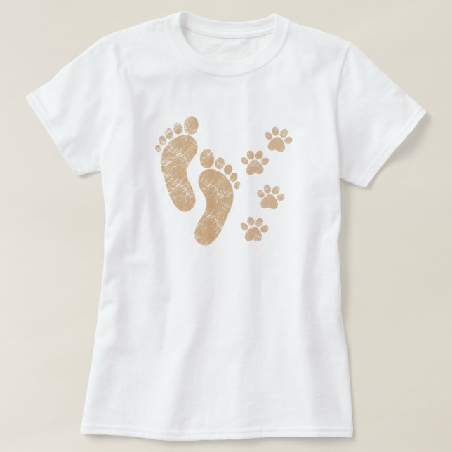 Camiseta Patas e Pegadas do Melhor Amigo  (Frente do Design)