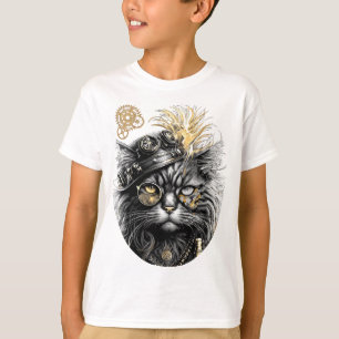 Camiseta Patas Espirituosas O Gato Funky Steampunk