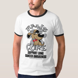 Camiseta Patas para o câncer pulmonar do cão da cura