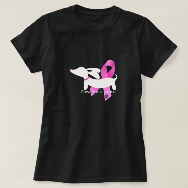 Camiseta Patas para um Dachshund do cancro da mama | da (Frente do Design)