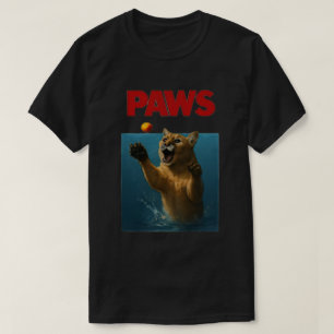 Camiseta Patas Paródia Cougar Preto Caça Rato Assustado Fof
