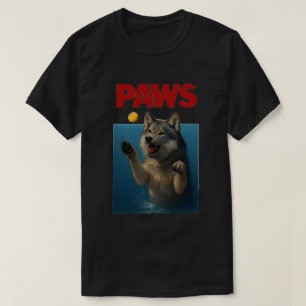 Camiseta Patas Paródia Lobo Preto Perseguindo Rato Assustad