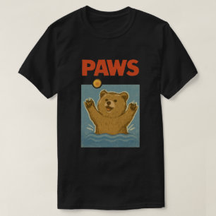 Camiseta Patas Paródia Urso preto perseguindo rato assustad