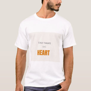 Camiseta Patas Pequenas Grande Coração Amante de Gatos Fofo