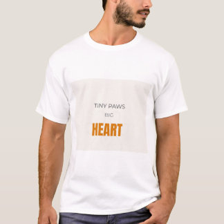 Camiseta Patas Pequenas Grande Coração Amante de Gatos Fofo