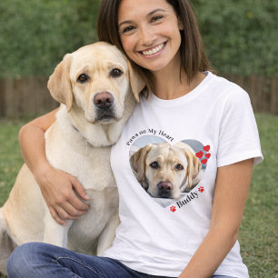 Camiseta Patas personalizadas no meu coração Foto de animal