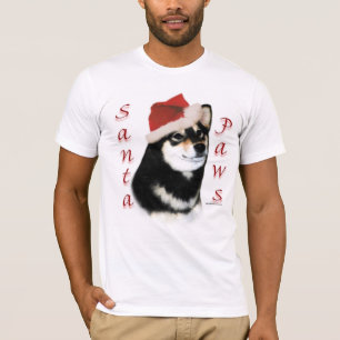Camiseta Patas pretas do papai noel de Shiba Inu