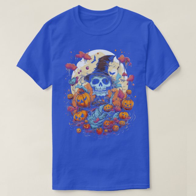 Camiseta Patch da abóbora do Halloween (Frente do Design)