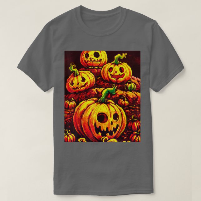 Camiseta Patch da abóbora do Halloween (Frente do Design)