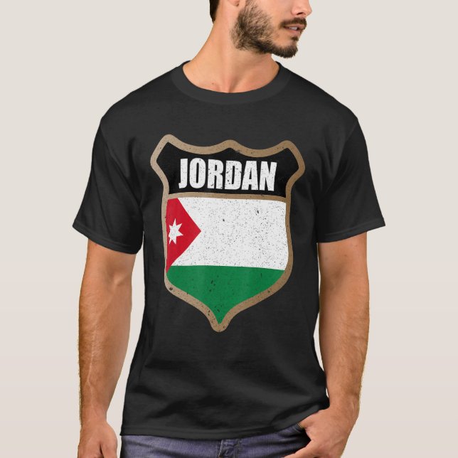 Camiseta Patch Da Bandeira Jordaniana Para Jordanianos Orgâ (Frente)