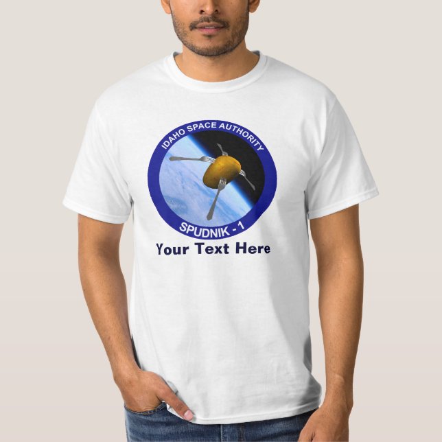 Camiseta Patch da Missão de Satélite Idaho Spudnik (Frente)
