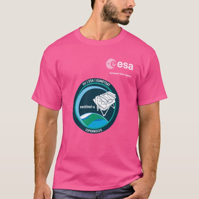 Camiseta Patch da Missão Espacial Europeia da Agência Espac (Frente)