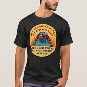 Camiseta Patch de tenda Nacional de Lakeshore Rocks Fotogra