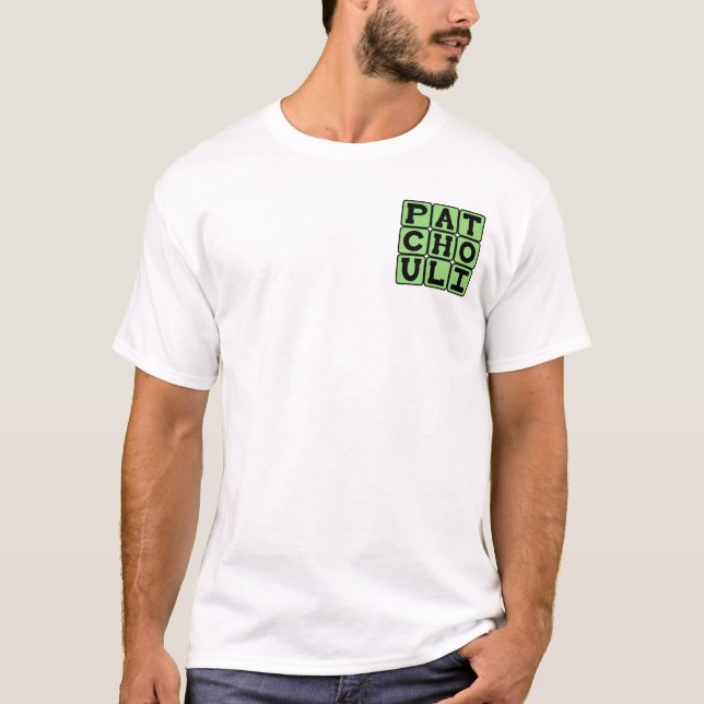 Camiseta Patchouli, Óleo de Hippie (Frente)